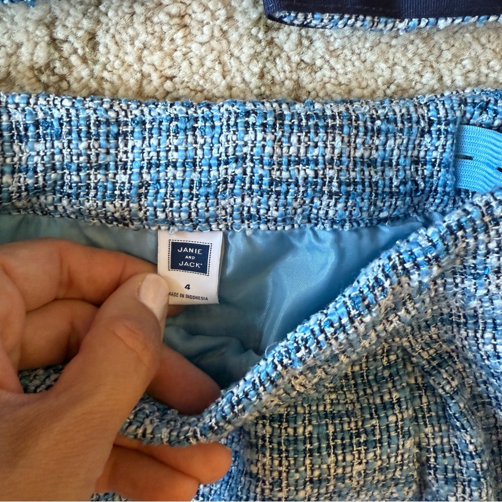 Janie and Jack Blue Tweed Skirt Set - Picture 3 of 7